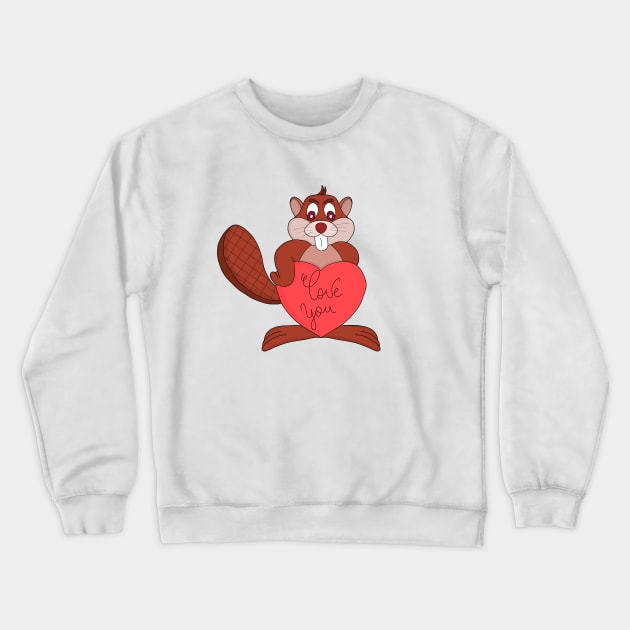 A Beaver in Love Crewneck Sweatshirt by DiegoCarvalho